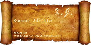 Kerner Júlia névjegykártya